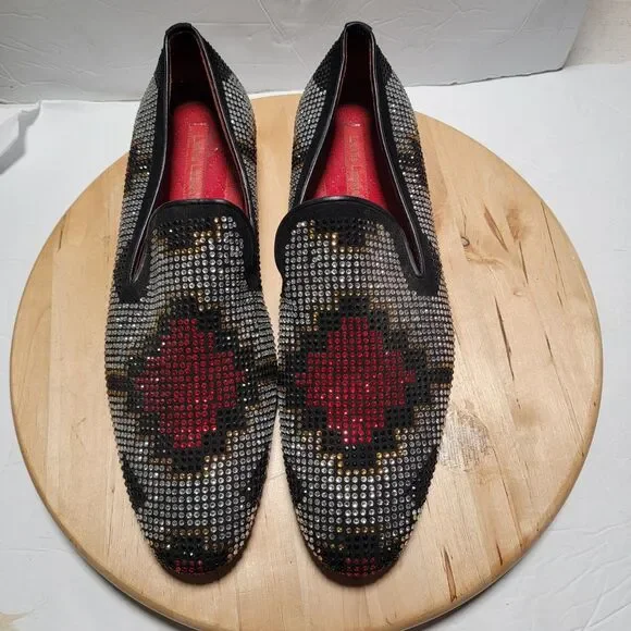 Louis Leeman Crystal Studded Loafers Men display picture 2